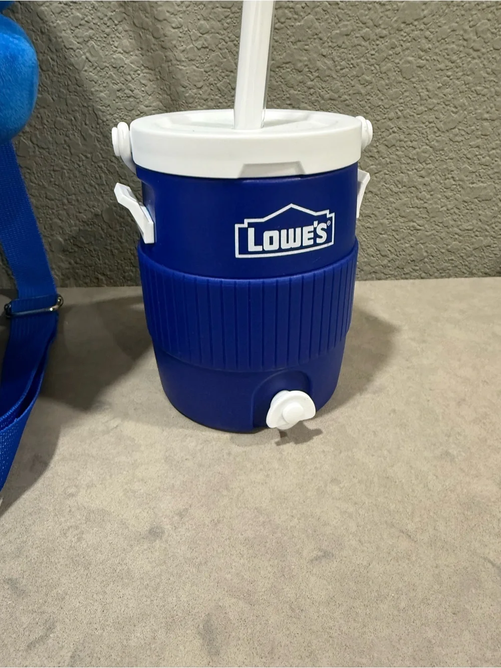 Lowe’s Big Blue Plush Backpack & Mini Bucket Cup Set Blue Bucket Mascot